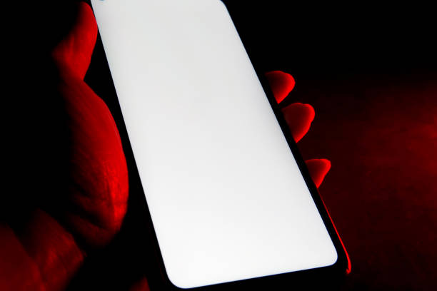 Mobile Phone Template Mockup Isolated on dark background.