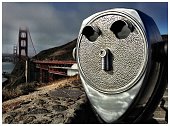 Tower viewer overlooking the Golden Gate Bridge