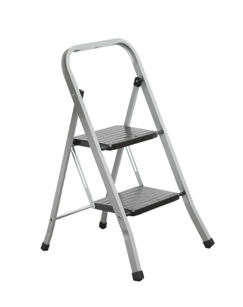 istock Aluminum stepladder isolated on a white background 1483868053
