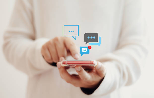 istock Notification concept, businessman holding smartphone touch white newsletter like e-mail 1483868382