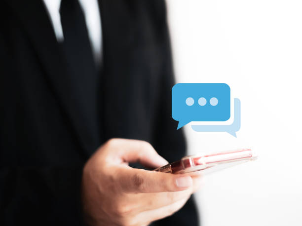 istock Notification concept, businessman holding smartphone touch white newsletter like e-mail 1483868384