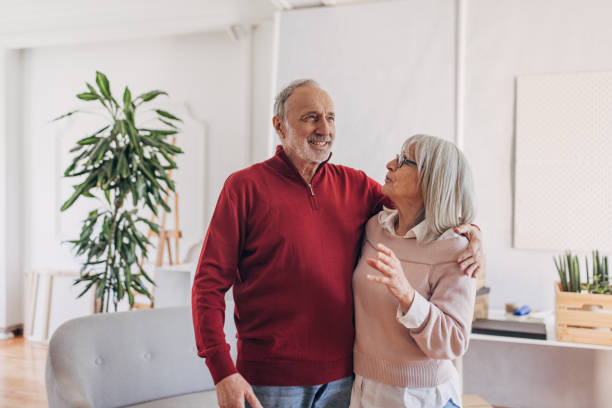 istock Senior couple in new home 1483870809