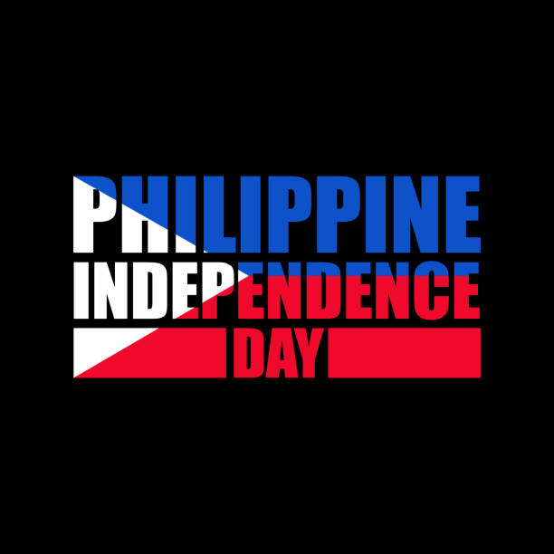 istock Philippines Independence Day lettering with Philippines flag to celebrate the national holiday on June 12. 1483875764