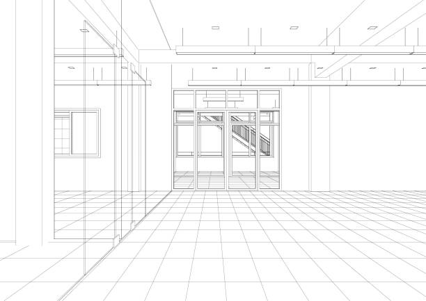 istock 3D illustration of building project 1483882018