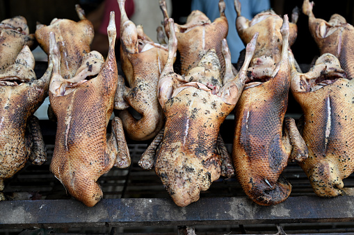 Roasted duck in the market