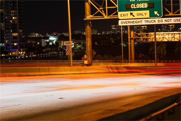 istock Long exposure photo on a bridge at night 1483890983