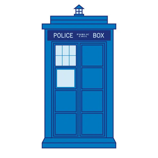 Vector illustration of Traditional British police box design vector isolated illustration