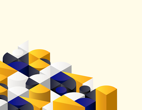 Seamless colorful pattern in isometric projection