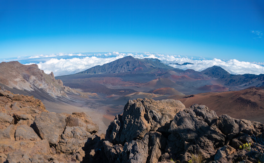 Extraordinary landscapes around the crater of the Haleakala volcano crater, Haleakala National Park, Maui, Hawaii, USA