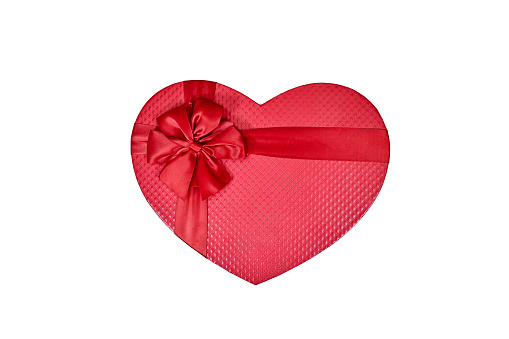 red shaped box isolated on gray background for valentine's