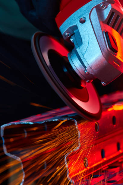 istock Worker Cutting Steel With Grinder 1483903484