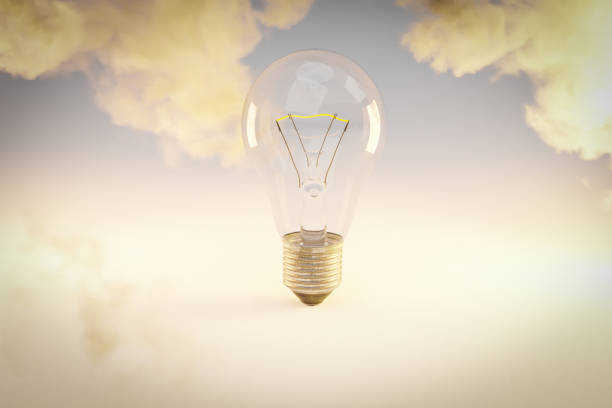 istock retro style lightbulb with glowing filament standing on infinite colorful background; creativity design concept; 3D Illustration 1483906014