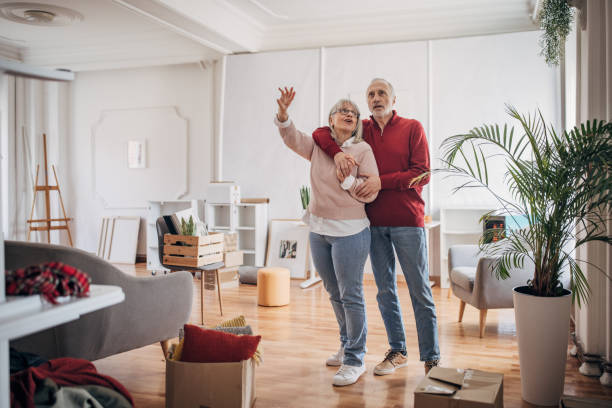 istock Senior couple in new home 1483910427
