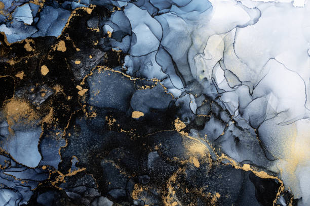 istock Marble ink abstract art from exquisite original painting for abstract background 1483910663