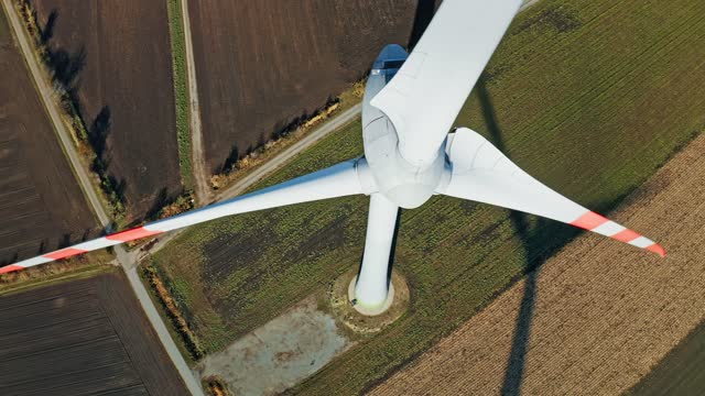 Wind turbine park from aerial view - environment friendly, renewable energy