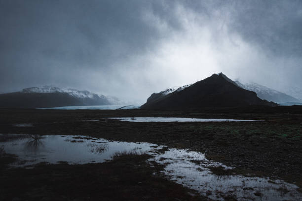 Mountain Landscape with Lake in Iceland