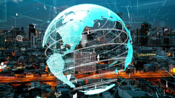 istock Global connection and the internet network alteration in smart city 1483915552