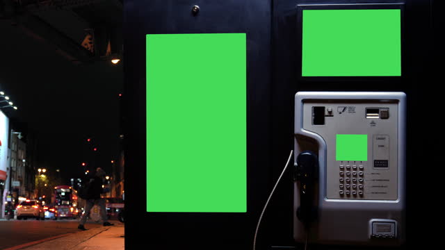 Chroma Key Telephone Booth In The Street