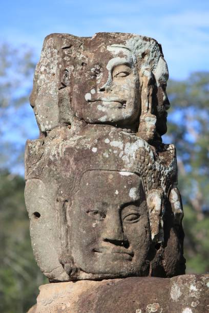 istock Antique statue standing majestically in the Angkor Wat temple complex in Cambodia 1483918179