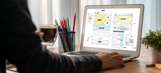istock Website design software provide modish template for online retail business 1483920446