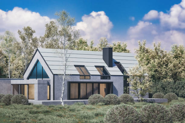 istock Modern European house with garden 1483925035