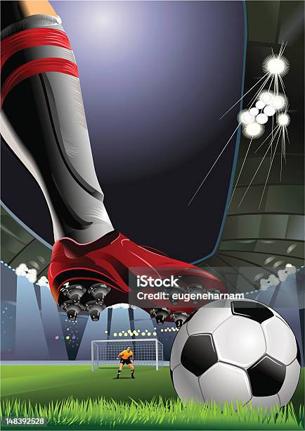 Stornierungsgebühr Kick Stock Vektor Art und mehr Bilder von Fußball - Fußball, Fußball-Spielball, Torhüter