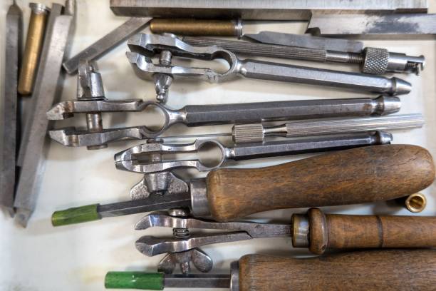 istock Variety of tools neatly arranged on a workbench 1483925470