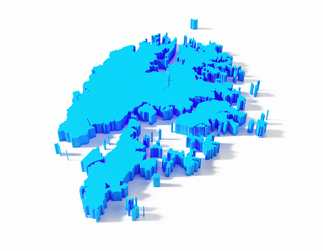 International border of Hong Kong on white background. Horizontal composition with clipping path and copy space.