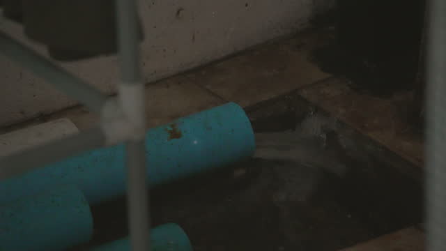 Sewer in heavy rain.