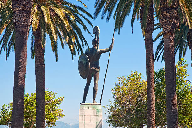 Statue of Achilles Statue of Achilles, Achilleon, Corfu, Greece corfu holiday palace stock pictures, royalty-free photos & images