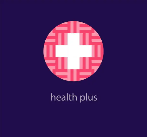 Vector illustration of Modern health plus logo design.