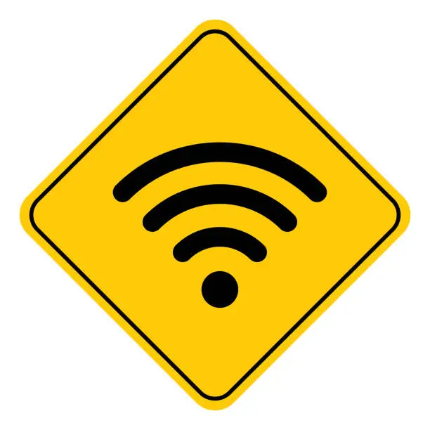 Vector illustration of Wireless Symbol Road Sign