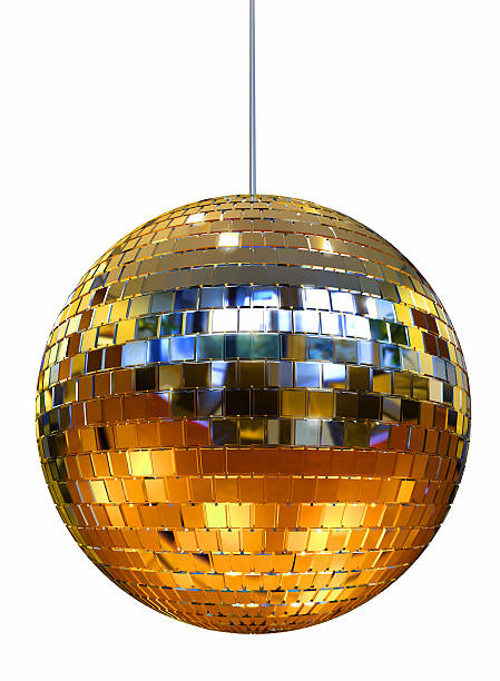 istock Yellow disco ball for a dance hall 148393265