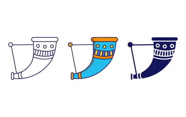 Vector illustration of Drinking Horn vector icon