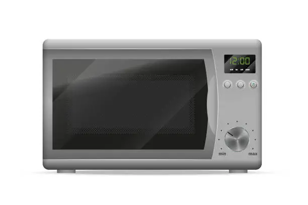 Vector illustration of vector realistic microwave oven