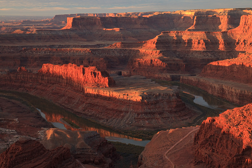 The iconic Dead Horse Point at Sunrise. Near Moab, Utah.