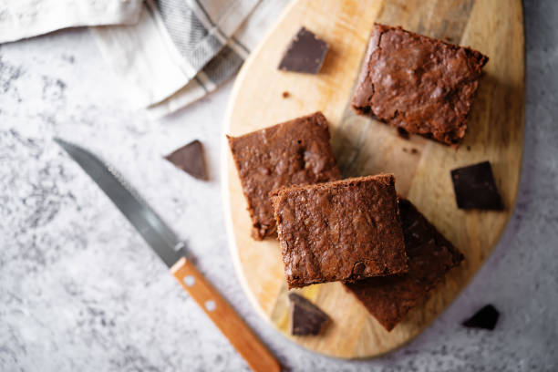 istock Chocolate brownie cake with chocolate chips 1483946133