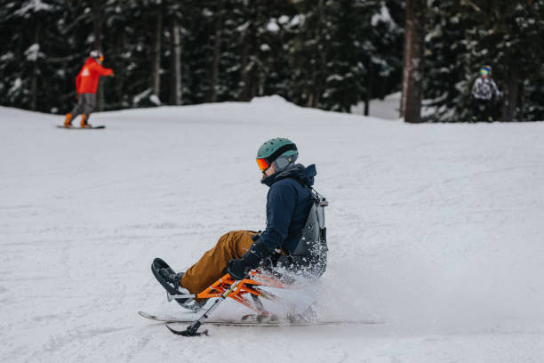 istock Adaptive athlete enjoying a winter day on the mountain 1483949139