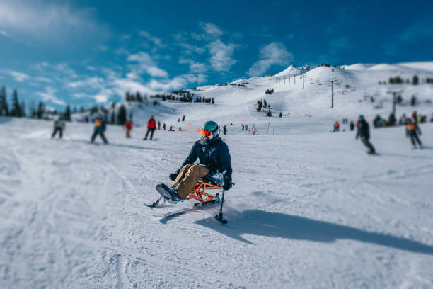 istock Adaptive athlete enjoying a winter day on the mountain 1483949184