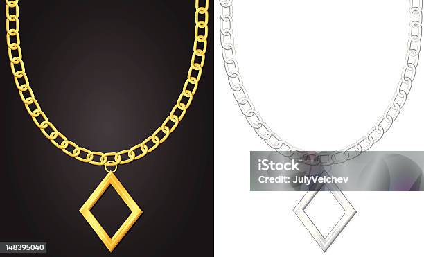 Halskette Mit Diamantsymbol Stock Vektor Art und mehr Bilder von Accessoires - Accessoires, Diamantförmig, Einzelner Gegenstand