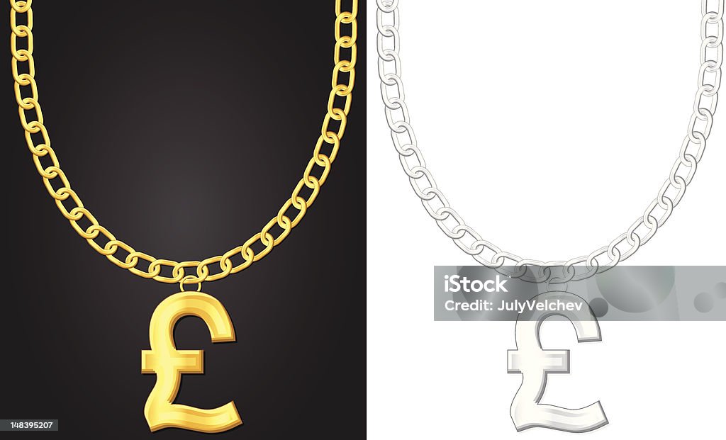 Collana con Simbolo della sterlina - arte vettoriale royalty-free di Collana