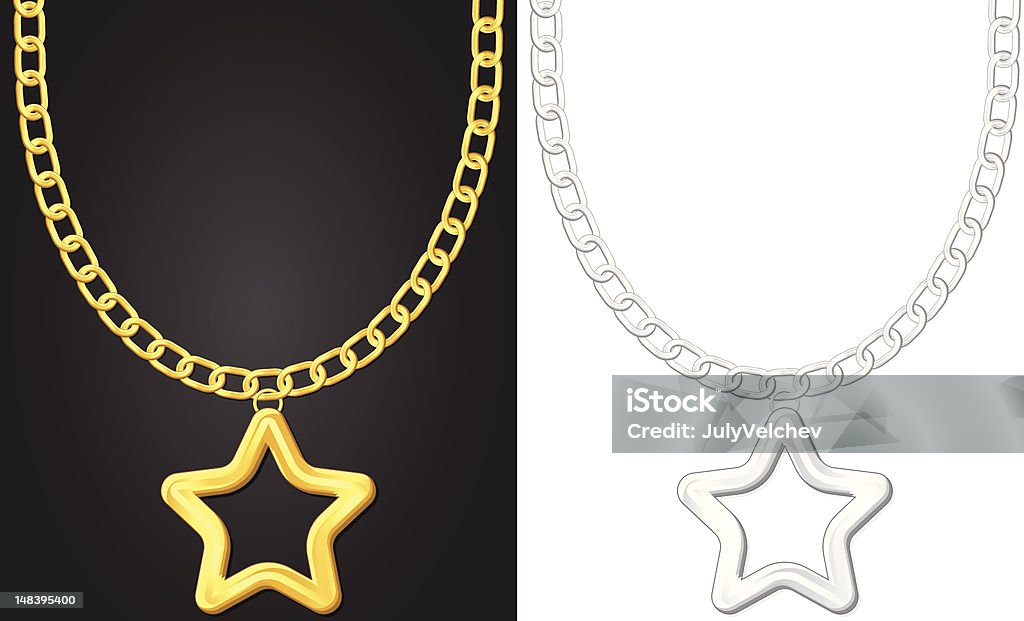 Collana con simbolo della stella - arte vettoriale royalty-free di A forma di stella