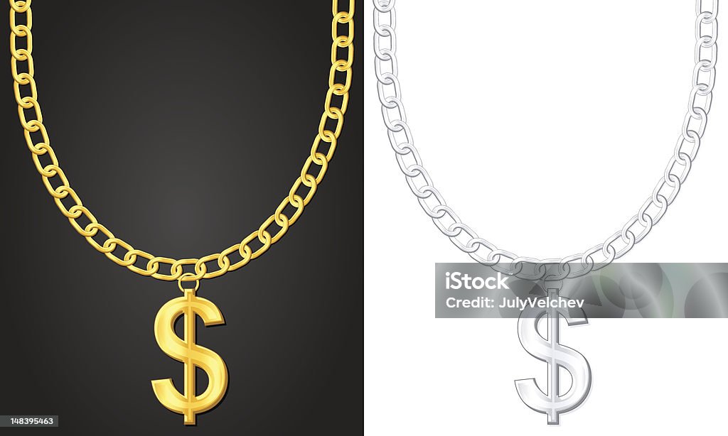 Naszyjnik z symbolem dolara - Grafika wektorowa royalty-free (Naszyjnik)