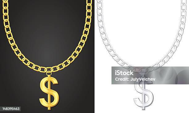 Naszyjnik Z Symbolem Dolara - Stockowe grafiki wektorowe i więcej obrazów Naszyjnik - Naszyjnik, Złoty łańcuszek, Symbol dolara
