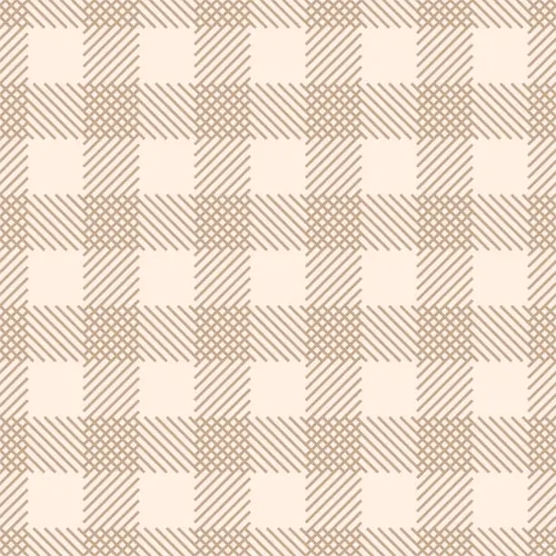 Vector illustration of Vector. Pattern in a cage. Tartan blanket. Scottish pattern in beige, turquoise and orange plaid. Traditional checkered background for tablecloth, dress, skirt, napkin or other textile, Easter design.