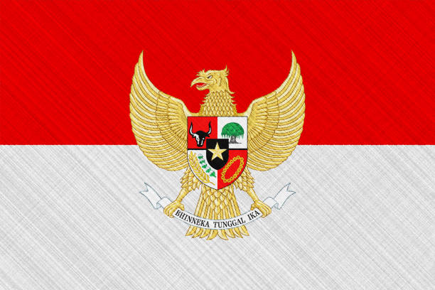 istock Flag of Indonesia on a textured background. Concept collage. 1483957058