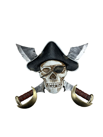Pirate head isolated on white background