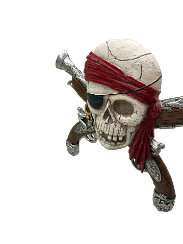 Pirate head isolated on white background