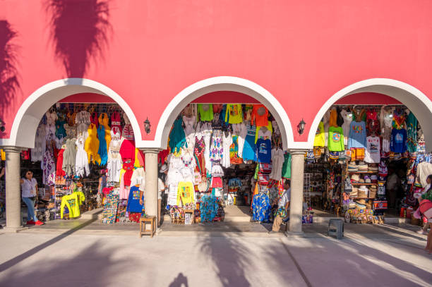 Costa Maya, Mexico - March 3, 2023: Sights and views of the facilities at the Costa Maya cruise terminal.