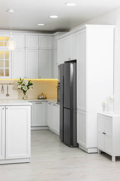 istock Luxury kitchen interior with new stylish furniture 1483968781